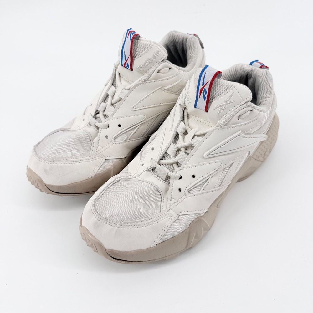 Reebok Womens US 8 Aztrek Double Mix Chunky Platform Sneakers Chalk White Retro